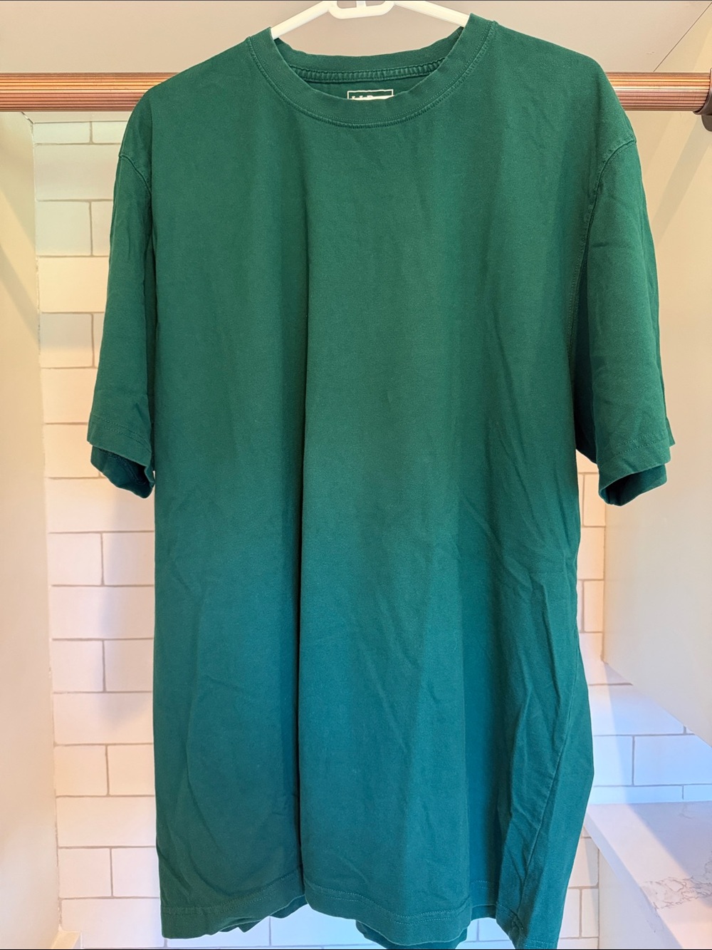 L.L. Bean’s Men’s Forest Green Unshrinkable Tee Shirt